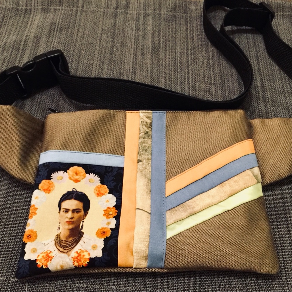 handmade Frida Kahlo small cross body fanny pack